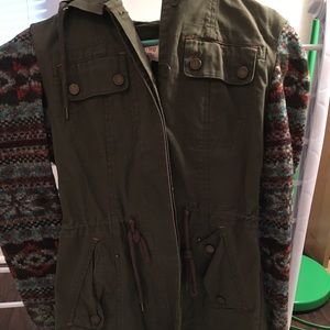 Button up sweater sleeve jacket